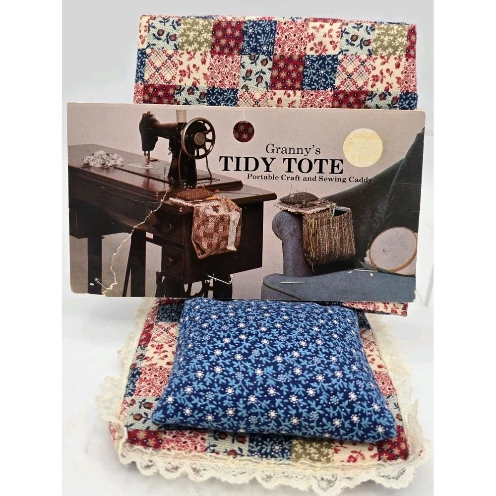 VTG New Granny's Tidy Tote Sewing Caddy‎ Craft Kit 1982 Patch quilt Pattern